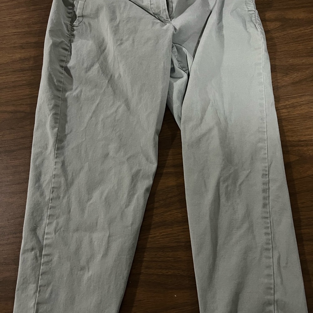 Talbots Gray Chinos Straight Leg Cotton Blend